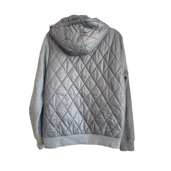 Michael Kors Quilted Hooded Jacket Size Large Gray Mens Outerwear Knit Bomber - Picture 4 of 6